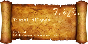 Tiszai Ágnes névjegykártya