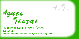 agnes tiszai business card